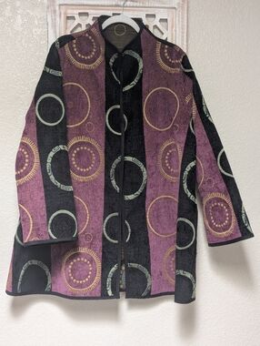 Winding River Womens XXL Tapestry Jacket Multicolored Reversible Artsy Laganlook